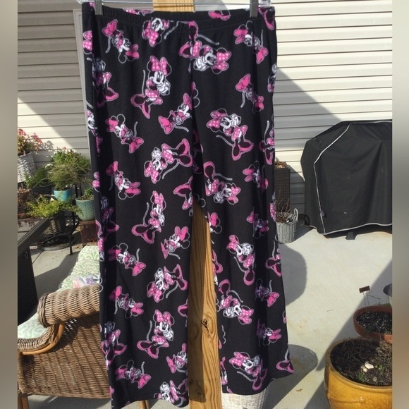 Disney Minnie Mouse misses L pajama set pj sleep ware 12 14 face bow pink fuzzy - Picture 11 of 12